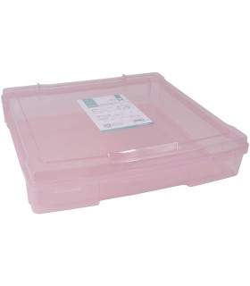 Artis decor caja almacenaje 35,8x36,2x7,9 cm color rosa