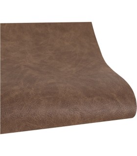 Ecopiel textura piel curtida marrón oscuro decoman 33x50 cm