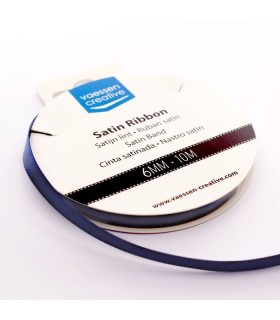 Vaessen creative cinta satinada azul oscuro 6 mm grosor 1 metro