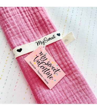 Mysweet Basics tela muselina rosa algodón 35x45cm aprox