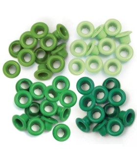 EYELETS OJALES REMACHES WE R MEMORY KEEPERS TONOS VERDES