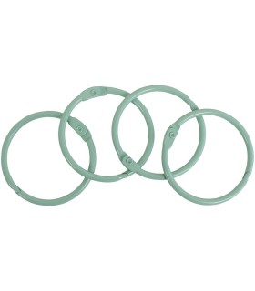 Set 4 anillas de encuadernación verde mint metálicas 35 mm Artis decor