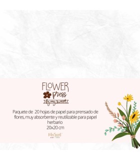 20 Papeles secantes especial para prensado de flores Flower Press by Mysweet