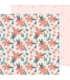 Suerte papel doble cara flores peach 30x30cm