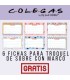 C·O·L·E·G·A·S 6 fichas para troquel de sobre Gratis