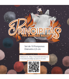 Set 10 pompones de diámetro 2,5cm