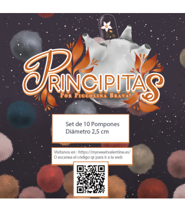 Set 10 pompones de diámetro 2,5cm