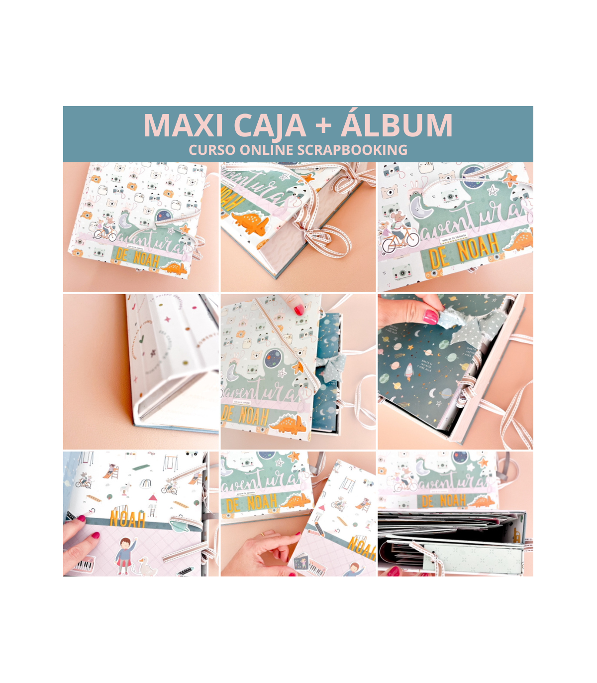 Curso Online Maxi Caja Libro con maxi álbum My Sweet Valentine Scrapbooking