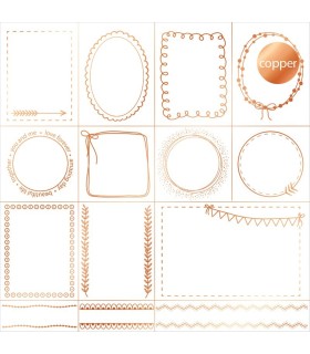 Acetato foil – Marcos (doodle frames) – foil: cobre 30,5x 30,5 CM