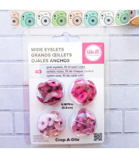 WIDE EYELETS OJALES REMACHES WE R MEMORY KEEPERS TONOS ROSADOS