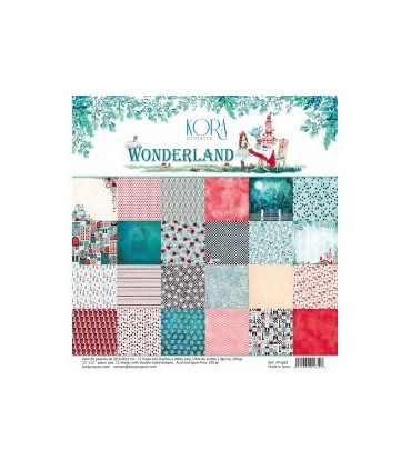 Kora Wonderland pack de 12 papeles a doble cara 12x12"